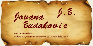 Jovana Budaković vizit kartica